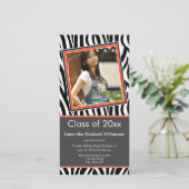 Zebra Imprimer Faire-part photo de diplôme (orange (Debout devant)