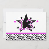 Zebra Imprimer: Invitations à la fête du 13e anniv (Dos)