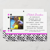 Zebra Imprimer: Invitations à la fête du 6e annive (Devant / Derrière)