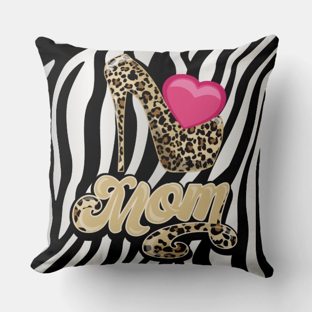 Zebra Imprimer maman Coussin / Inverser le Rose (Recto)