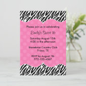 Zebra Imprimer Pink Dot Invitations Annonces (Debout devant)