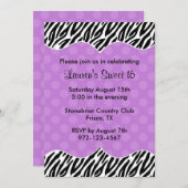 Zebra Imprimer Purple Dot Invitations Annonces (Devant / Derrière)