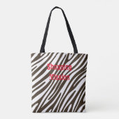 Zebra Imprimer Sac fourre-tout Brown et blanc (Dos)