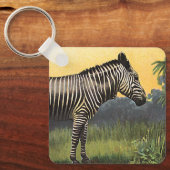  Zebra in de Afrikaanse Savannah, Wilde Dier Sleutelhanger (Voorkant)