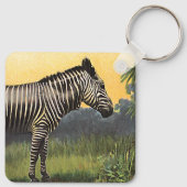  Zebra in de Afrikaanse Savannah, Wilde Dier Sleutelhanger (Achterkant)