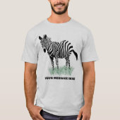 Zebra in de Grass Realistische Illustratie T-shirt (Voorkant)