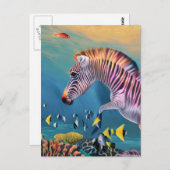 Zebra in de Oceaan Briefkaart (Voorkant / Achterkant)