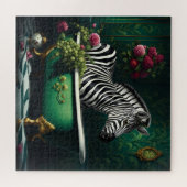 Zebra in een bad legpuzzel (Horizontaal)
