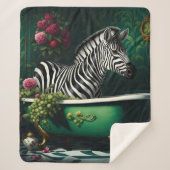 Zebra in een bad sherpa deken (Voorkant)