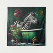 Zebra in een bad wandkleed (Voorkant)