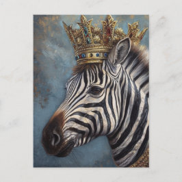 Zebra in een kroon briefkaart