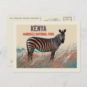 Zebra in het Nationaal Park Amboseli, Kenia Briefkaart (Voorkant / Achterkant)