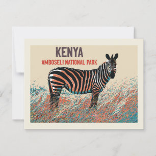 Zebra in het Nationaal Park Amboseli, Kenia Briefkaart