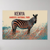 Zebra in het Nationaal Park Amboseli, Kenia Poster (Voorkant)