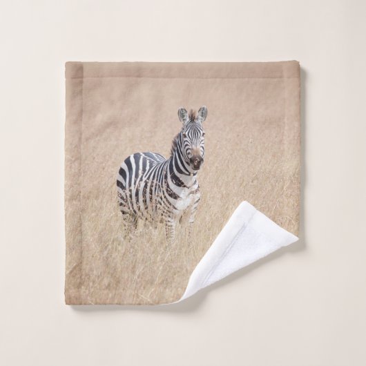 Zebra in high grass bad handdoek (Wasdoekje)