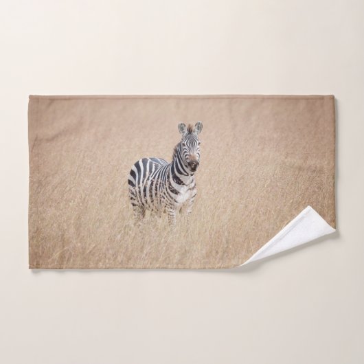 Zebra in high grass bad handdoek (Handdoek)