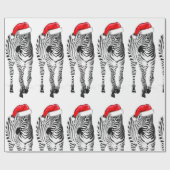 Zebra in Santa wrapping paper Cadeaupapier (Vlak)