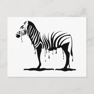 zebra in splash in vector briefkaart
