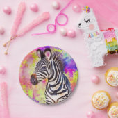 Zebra in Waterverf Papieren Bordje (Feest)