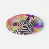 Zebra in Waterverf Papieren Bordje (Gekanteld)