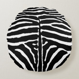 Zebra in zwart en wit rond kussen