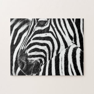 Zebra in zwart-wit, Jigzaag Puzzle Legpuzzel