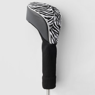 zebra in zwarte en witte streep, dierlijke afdruk golfheadcover