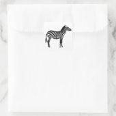 Zebra in zwarte en witte strepen Square Sticker (Tas)