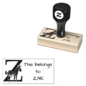 Zebra Initiaal Rubberstempel (Gestempeld)