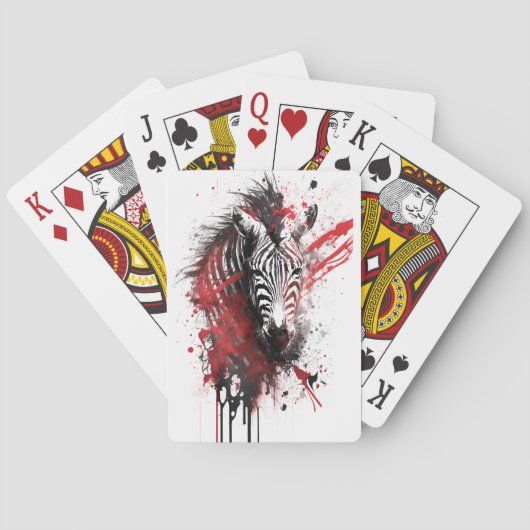 Zebra-inktschildering Pokerkaarten (Achterkant)