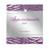 Zebra Jewelry Sparkle Bloc-notes violet Argent (Devant)