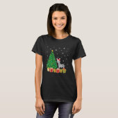 Zebra kerstboom verlichting kerstmuts Zebra kerst T-shirt (Voorkant volledig)