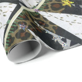 Zebra kerstboomkorren cadeaupapier (Rol Hoek)