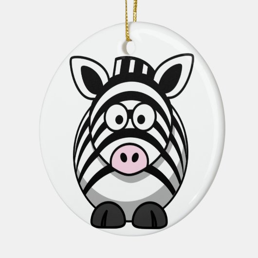 Zebra kerstversiering keramisch ornament (Links)