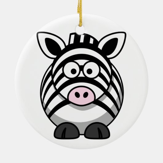Zebra kerstversiering keramisch ornament (Achterkant)