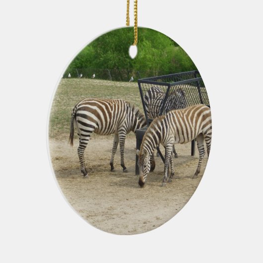 Zebra kerstversiering keramisch ornament (Rechts)