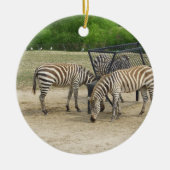 Zebra kerstversiering keramisch ornament (Voorkant)