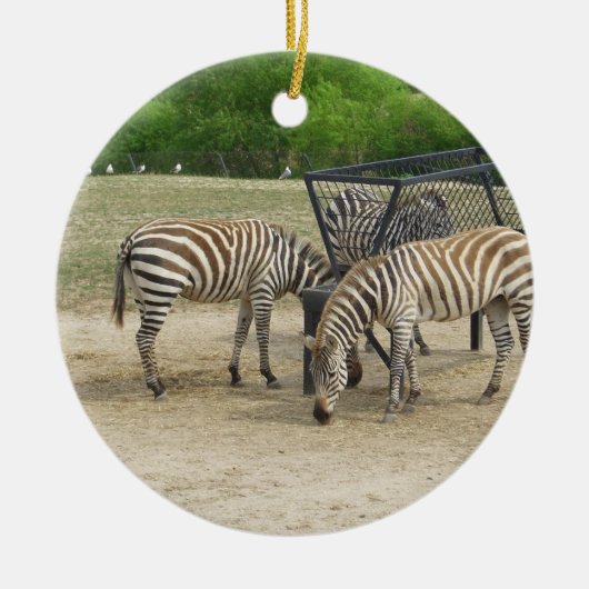 Zebra kerstversiering keramisch ornament (Voorkant)