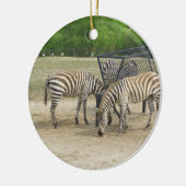Zebra kerstversiering keramisch ornament (Links)