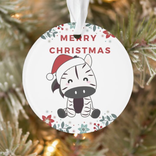 Zebra kerstZebras Winter Animals Ornament (Boom)