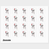 Zebra kerstZebras Winter Dieren Vierkante Sticker (Vel)