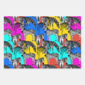 Zebra, kleurrijke pop kunst, abstract, dieren inpakpapier vel (Voorkant 3)