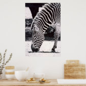 Zebra kop - zwart - wit poster (Keuken)