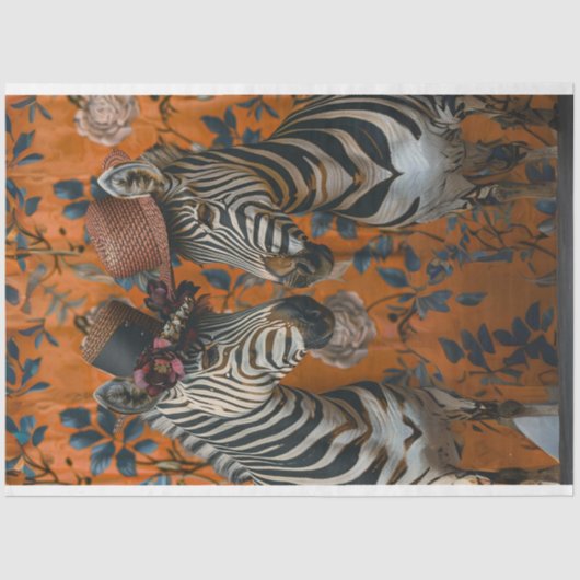  Zebra Koppel Decoupage Tissuepapier (Voorkant)