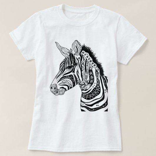Zebra Kruidenzwart-wit T-shirt (Design voorkant)