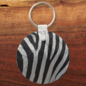 Zebra kunstleder sleutelhanger (Voorkant)