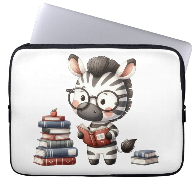 Zebra leesboeken. laptop sleeve (Voorkant)