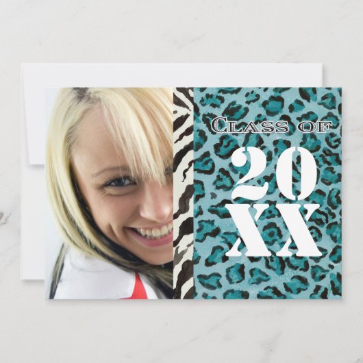 Zebra Leopard Print, Afstuderen aankondiging (Voorkant)