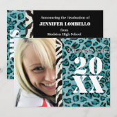 Zebra Leopard Print, Afstuderen aankondiging (Voorkant / Achterkant)