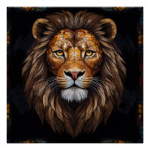 Zebra Levendig Mozaïek Perfect Poster (Voorkant)